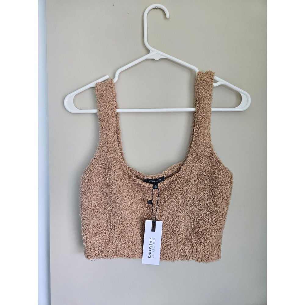 Dynamite medium light teddy brown soft brallete bra under layer fuzzy new